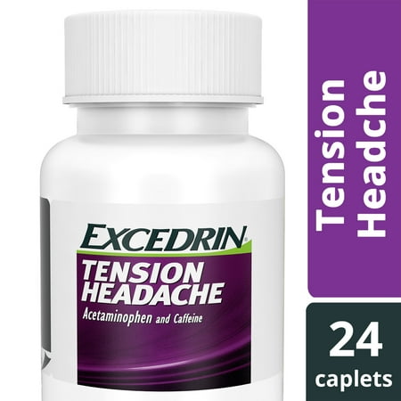 Excedrin Tension Headache Aspirin-Free Caplets for Head, Neck, and Shoulder Pain Relief, 24