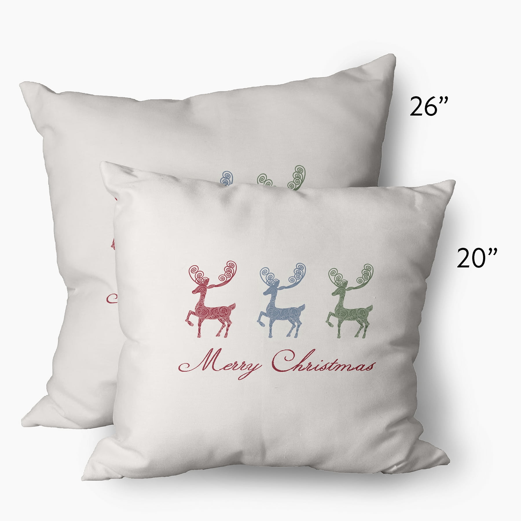 Simply Daisy 14" x 20" Merry Christmas Reindeer Outdoor Throw Pillow