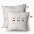 thumbnail image 2 of Simply Daisy 14" x 20" Merry Christmas Reindeer Outdoor Throw Pillow, 2 of 2