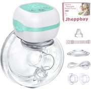 Electric Breast Pumps, Jheppbay 12 Levels & 3 Modes Wearable Breast Pump Hands Free BPA Free with LCD Display, Painless Low Noise Portable Wireless Breast Pump with 21mm/24mm Flanges