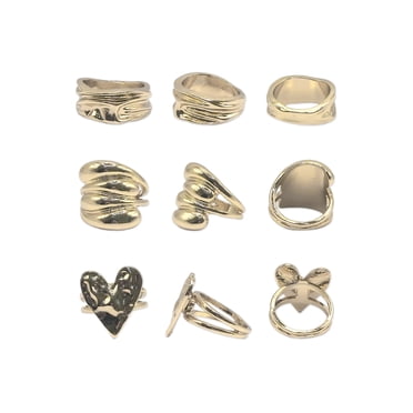No Boundaries Women's Goldtone Heart Ring Set, 3-Piece, Size 8