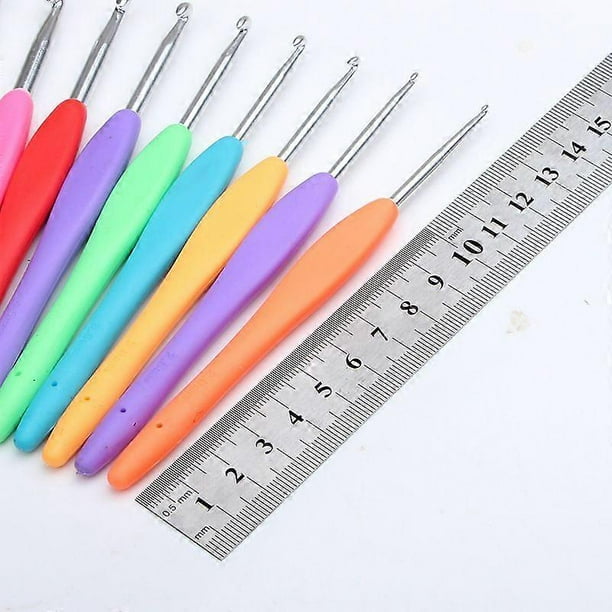 8-Pack Knitting Tools Crochet Tools Soft Handle Candy Color Yarn Crochet Hook Set Wear-Resistant and Non-Slip