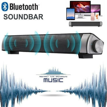 Bluetoot h Sound Bar, CNMODLE Portable Home Theater Stereo Soundbar Speaker Wired and Wireless Computer Speakers for PC Desktop lapto p Projector and Android Cellphones