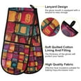 thumbnail image 2 of Yayeee Double Oven Mitt Kitchen Heat Resistant Baking 35" x7" Quilted Glove, Purple Jar, 2 of 6