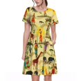 thumbnail image 1 of Disketp Ethnic African para Vestido de Manga Corta para Mujeres, Vestidos de Verano para Mujeres, Casual y Holgado para la Playa, 1 of 6