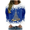 thumbnail image 2 of SwiftWear Christmas Sweatshirts for Women Snowflake Xmas Tree Print Pullover Top Casual Long Sleeve Crewneck Shirts Holiday Party 2XL, 2 of 4