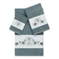 thumbnail image 2 of Authentic Hotel and Spa  Turkish Cotton Shells Embroidered Teal Blue 3-piece Towel Set, 2 of 5
