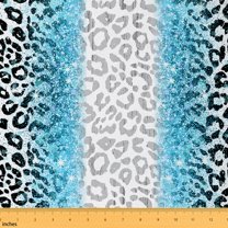 Homewish Blue Sequin Print 01, Fashion Leopard Print Room Decor Fabric by the Yard, Romantic Cheetah Animal Sewing Fabric, Lightweight Room Decor