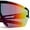 Black Red - Red Mirror, variant on Mens Color Mirror Polarized Plastic Sport Wrap MTB Plastic Sunglasses White - Blue Mirror