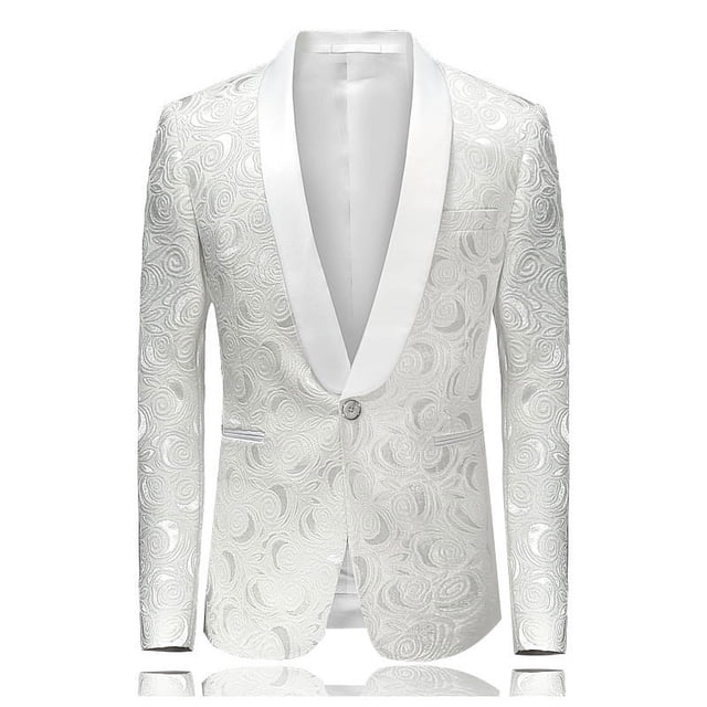 Traje individual para hombre, juvenil, ajustado, informal, con flores, chaqueta de rendimiento para hombre
