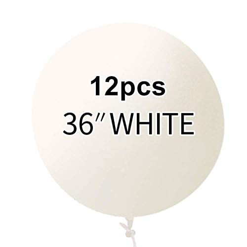 36 Inch Latex Round White Balloons(Premium Helium Quality),Giant