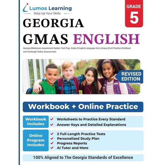 Gmas by Lumos Learning Georgia Milestones Assessment System Test Prep: Grade 5 English Language Arts Literacy (ELA) Practice Workbook and Full-, Book 6, (Paperback)