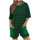 thumbnail image 1 of Pantalones de Mujer Bolsillos de Impresión Casual Traje de Manga Corta, Cuello Redondo Y Cómodos Trajes de Mujer Casual, 1 of 6