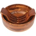 thumbnail image 3 of Juego de ensaladeras AIDEA de madera de acacia con 2 manecillas de madera de 3,5 L, 3 of 7
