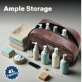 thumbnail image 4 of Neceser de viaje de piel de emisario resistente al agua para hombre, 4 of 8
