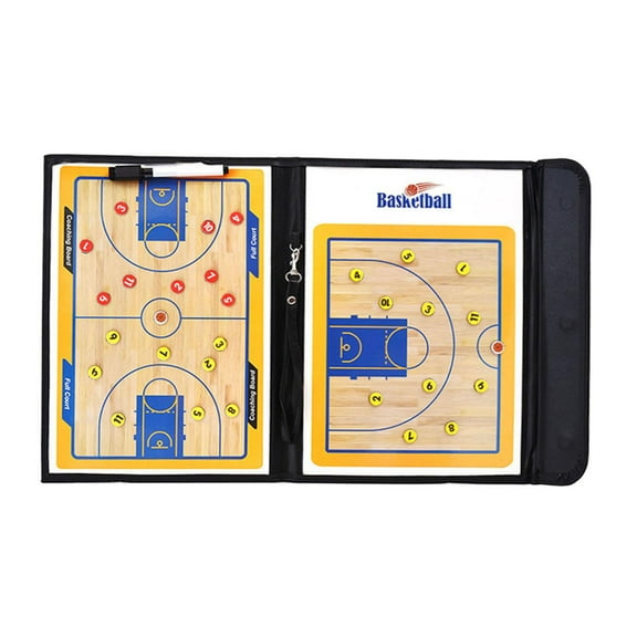 Double-Sided Basketball Coaching Clipboard Board Coaches Match Portable with Dry Basketball for Training