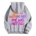 thumbnail image 5 of Womens Hoodies Long Sleeve Pullover Hoodie Cozy Sweatshirts for Women Gray Hoodie Trendy Fall Outfits for Women Trendy Womens Clothes, 5 of 6