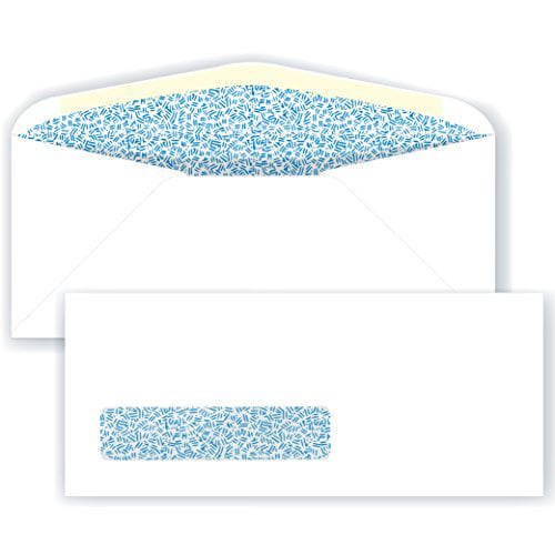 4-1/8" x 9-1/2" 10 White RIGHT Window Envelopes w Inside Security Tint No 