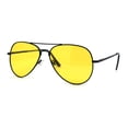 thumbnail image 2 of Mens Polarized Metal Rim Night Driving Lens Aviator Sunglasses Black, 2 of 3