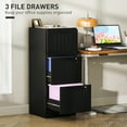 thumbnail image 4 of HOMCOM 3 Drawer File Cabinet with Lock Filing Cabinet for A4 Letter Black, 4 of 10