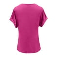 thumbnail image 5 of Summer Tops for Women Solid Color V Neck Short Sleeve Elegant T Shirt For Women Keyhole Crop Top Athletic Wear Clothes Not Today T Shirt Casual Dress Long Sleeve Short Ladies V Tops Woman RD3 S, 5 of 5