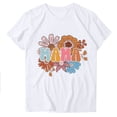 thumbnail image 1 of Blusas de Manga Corta para las Mujeres Divertido Impreso Cuello Redondo Tee, Vintage Humor Gráfico Blusas de Primavera para las Mujeres, 1 of 3