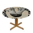 thumbnail image 3 of Orinice Giraffe Cow Pop Surrealism Round Table Cover Stain Resistant Washable Perfect for Indoor Outdoor Kitchen Dining Wedding Parties with Elastic Edge 100% Polyester Fiber 42-46, 3 of 8
