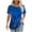 Blue#02, variant on JTZGDY Summer Shirts for Women Casual Ruched Pleated Short Sleeve Crewneck Graphic T-Shirts Cute Floral Printed Ladies Flowy Tunic Blouse Beige#01 M