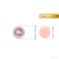 thumbnail image 3 of Angara Collier en Morganite Naturel - Pendentif Solitaire Rond en Morganite avec Lunette en Platine pour Femmes, 3 of 8