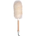thumbnail image 1 of Plumero de lana sintética con mango de madera maciza, plumero de plumas largas, plumero de mano pequeño para muebles de oficina, hogar y coche, 29cm, 1 of 5
