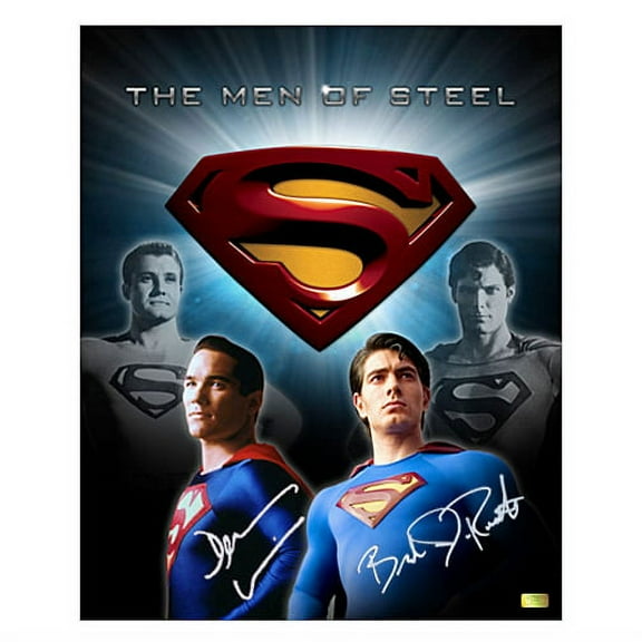 Brandon Routh and Dean Cain Autographed Superman The Men of Steel 16x20 Photo