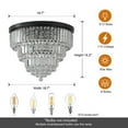 thumbnail image 5 of ACE-LIGHTS,19.7 Inch Luxury Modern Style Crystal Lights,Large Ceiling Chandeliers for Living room,Dining room,Bedroom(Black), 5 of 9