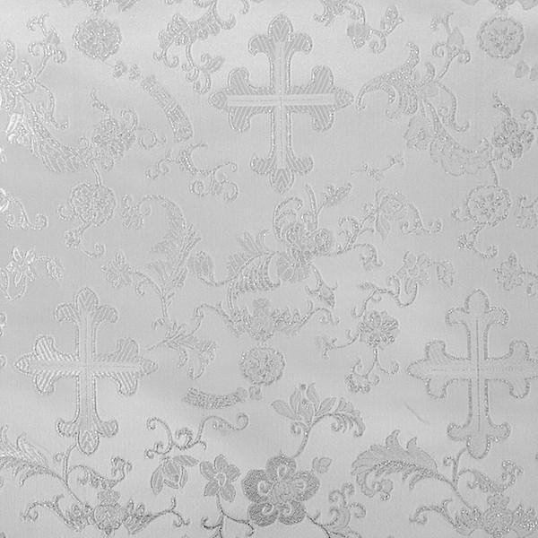 Metallic Church Cross Brocade Fabric 60" Wide 100 Polyester Sold By