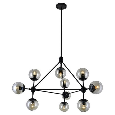 

CWI Lighting Glow 39 10-Light Contemporary Metal Chandelier in Black