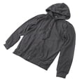 thumbnail image 2 of Sudadera con capucha y cremallera para hombre, de algodón cálido, con bolsillo lateral y cordón, para uso diario, color gris oscuro, XL, 2 of 15
