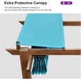 thumbnail image 6 of PURPLE LEAF 10' x 10' Outdoor Retractable Pergola with Sun Shade Canopy Patio Metal Shelter for Garden Porch Beach Pavilion Natural Wood Grain Aluminum Frame Modern Yard Grill Pergola, Turquoise Blue, 6 of 10