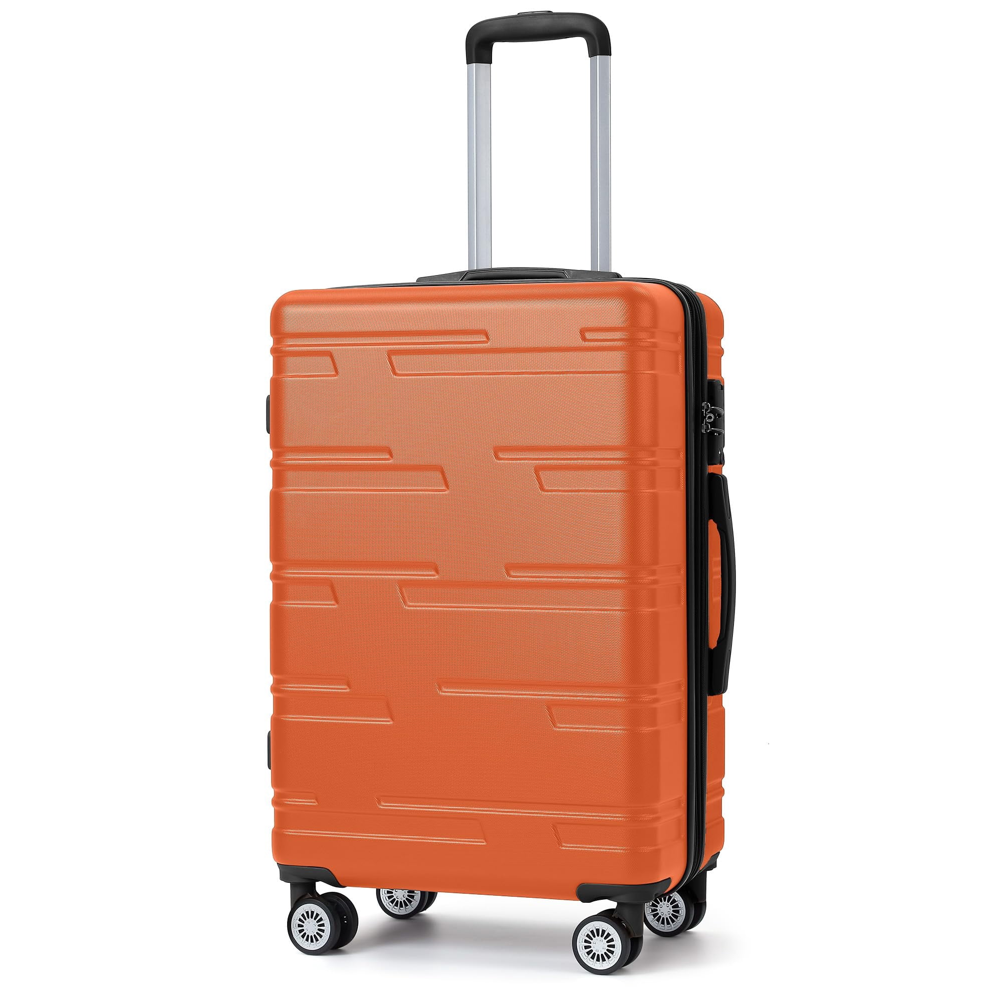 24" Expandable Hard Shell Carry On Luggage with No Noise Spinner Wheels, 77L ABS Hardside Carry On Suitcase with TSA Lock, Lightweight Hardshell Suitcase with Adjusts in 3 Stages for Trips, Vacations