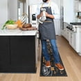 thumbnail image 4 of Black Coffee Theme Kitchen Rugs Set of 2,Cafe Kitchen Rugs and Mats Non Skid Washable,Black Kitchen Runner Rugs with Rubber Backing (Coffee House 17"x48"+17"x30"), 4 of 6
