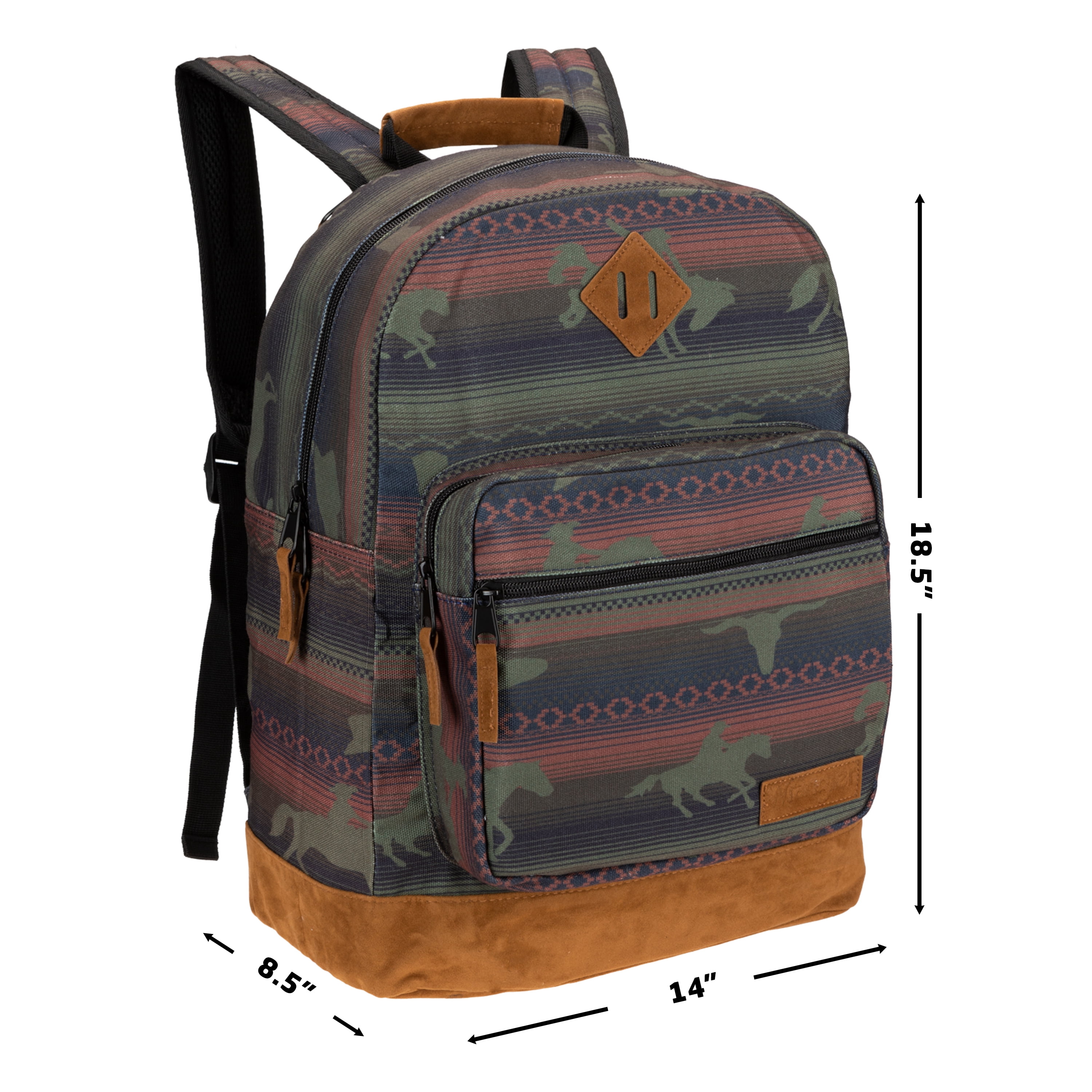 Wrangler Yellowstone Backpack, Classic Logo Resistant Padded Sleeve, All Ages, Burgandy Patterned