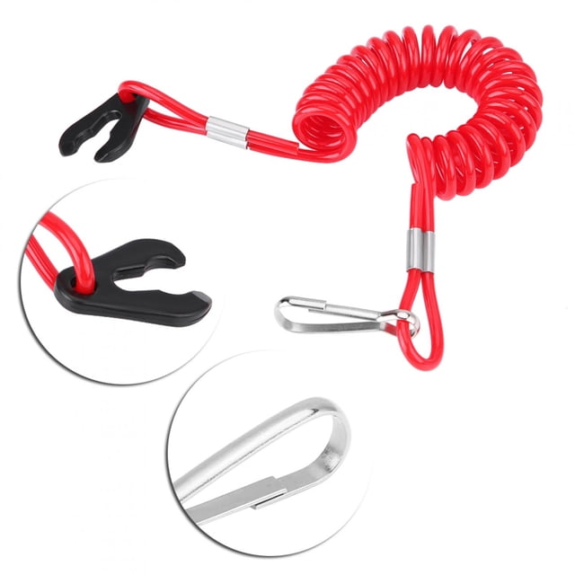 Cordón para interruptor de parada de motor, clip para interruptor de encendido de emergencia de motor fueraborda Cuerda para interruptor de parada de motor diseñada para precisión