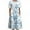 Blue, variant on Pntutb Dresses for Women Summer Bohemian Print Short Sleeve Beach Dress Knee Length Dress Dark Blue XXL