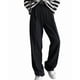 thumbnail image 3 of Pantalones de Traje de Pierna para Mujer, Pantalones Largos Informales de Negocios con Cintura Holgada y Corte Holgado Negro S, 3 of 9