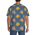 thumbnail image 3 of Lsque Cute Turtle print Men's Cuban Collar Short Sleeve Shirt Summer Beachwear Casual Button Down Fashionable Vacation Leisure Shirt-4X-Large, 3 of 7