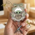 thumbnail image 2 of Custom Disney Star Wars Badge Reel, Disney Galaxy Acrylic ID Holder, Funny Han Solo Goofy Stormtrooper Reel,star Wars Fan C2CI09-02, 2 of 9