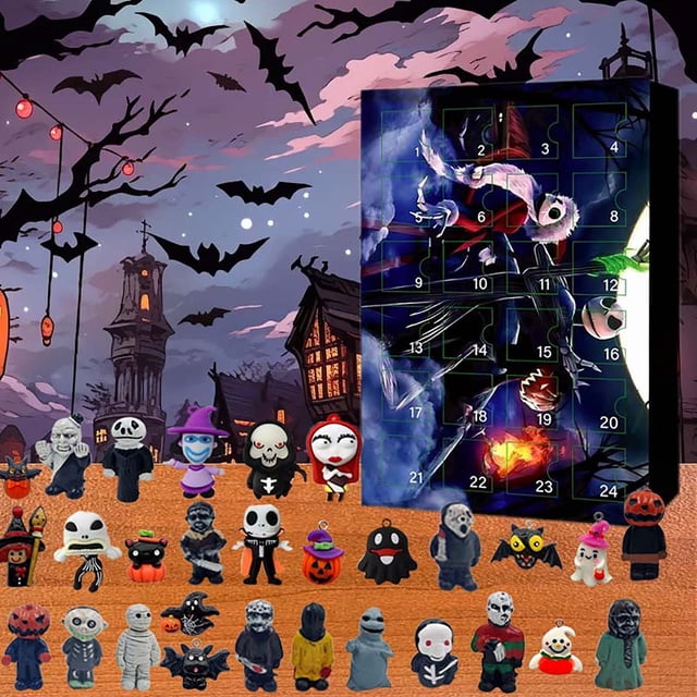 Halloween Vacation Advent Calendar 2024, Halloween Doll Advent Calendar Contains 24 Gifts, Halloween Horror Figures Advent Calendar, Halloween Countdown Calendar With Surprise Toys