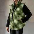 thumbnail image 4 of Gamivast Plaid Quilted Vest for Women Lightweight Padded Stand Collar Sleeveless Jackets Fall Winter 2025 Button Zip up Coat Warm Side Split Outerwear with Pockets, 4 of 5