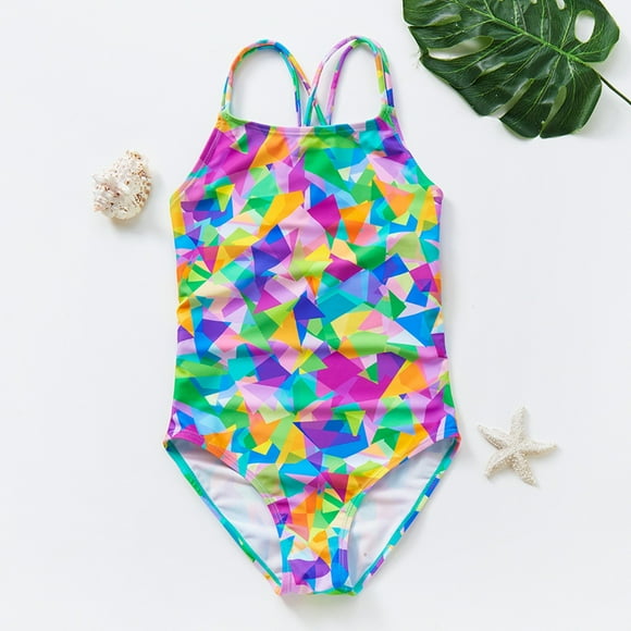 Teen Girls One Piece Swimsuits Cute Girls Swimsuit Sleeveless Bathing Suits 13Y