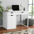Mainstays Perkins Desk with Metal Frame, White (File Sold