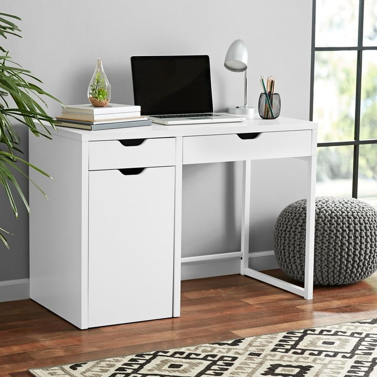 Mainstays Perkins Desk with Metal Frame White File Cabinet Sold