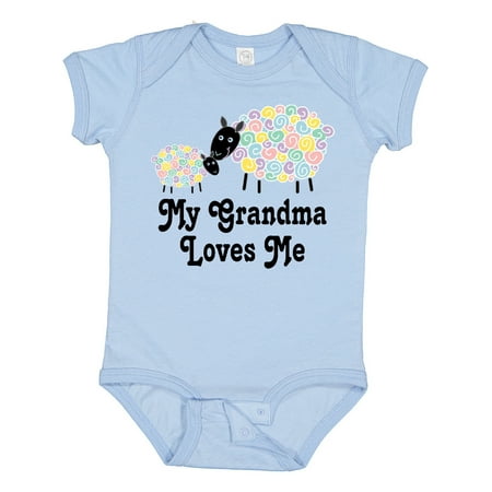 

Inktastic My Grandma Loves Me Sheep Lamb Childs Gift Baby Boy or Baby Girl Bodysuit